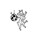 Dog Disco Temporary Tattoo