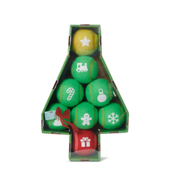 Deck The Balls Plush 8 Squeaky Tennis Balls Fetch Dog Toy