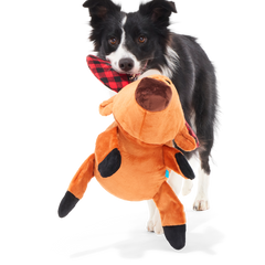 Buffalo Plaid Blitzen Plush Tug + Extra-Large Dog Toy