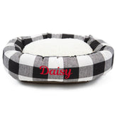 Anderson Check Sherpa Bagel Bed - Personalized