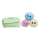Wee Wee Macaroon Plush Multi-Part + Enrichment Dog Toy