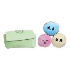 Wee Wee Macaroon Plush Multi-Part + Enrichment Dog Toy