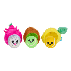 Fruity Cutie Tropical Trio Plush Multi-Part + Fetch Dog Toy