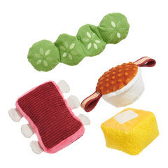 Squeak & Three Plush Multi-Part Dog Toy