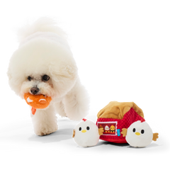 Hen Party Plush Multi-Part + Enrichment Dog Toy