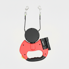 Dual Dog Leash with Anti-Tangle Rotation