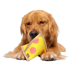 Lil Squeaker's Pizza Super Chewer Durable 2-in-1 Fetch Dog Toy