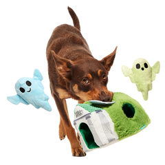 Now You See 'Em Mausoleum Plush Multi-Part + Enrichment Dog Toy