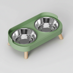 Elevated Dual-Bowl Feeding Station