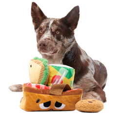 Quick Lick Picnic Plush Tug + Multi-Part + Enrichment Dog Toy