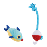 Hook Line and Squeaker Plush Multi-Part + Tug Dog Toy