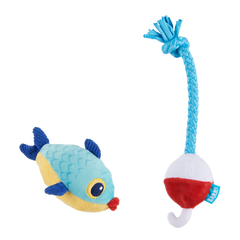 Hook Line and Squeaker Plush Multi-Part + Tug Dog Toy