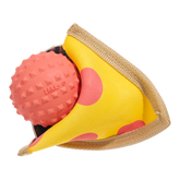 Lil Squeaker's Pizza Super Chewer Durable 2-in-1 Fetch Dog Toy