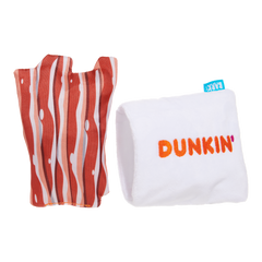 Dunkin'® Snackin' Bacon Plush Multi-Part + Enrichment Dog Toy