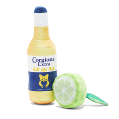 Corgiona With Lime Plush Multi-Part Dog Toy