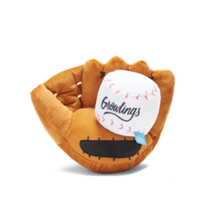 Growlings Baseball Glove Plush Multi-Part + Fetch Dog Toy