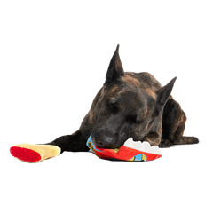 Squeak Lovers Pizza Snacks Plush Multi-Part + Enrichment Dog Toy