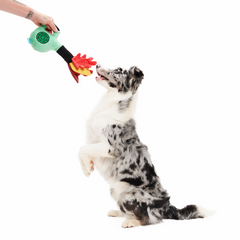 Leaf Blow-Wower Plush Tug Dog Toy