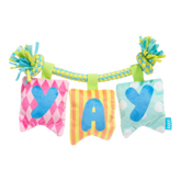 Happy Yay Banner Plush Tug Dog Toy