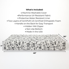 Large Orthopedic Dog Bed (Cushion, Dog Print)