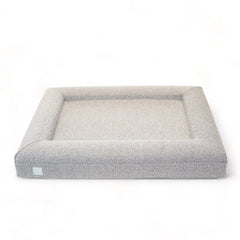 Large Bouclé Orthopedic Dog Bed (Bolster, Sand)