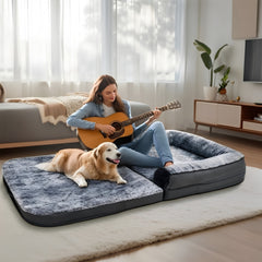 Orthopedic Human-Size Dog Bed - Stone Gray