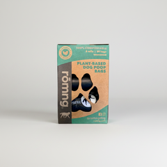 Compostable Plant-Based Poop Bags + Bamboo Dispenser
