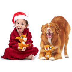 Runnin' Rudolph® Plush Multi-Part Kid + Dog Toy Bundle