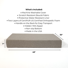 Large Bouclé Orthopedic Dog Bed (Cushion, Sand)