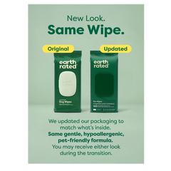 Earth Rated® Hypoallergenic 3-In-1 Dog Grooming Wipes, Unscented, 100 Ct