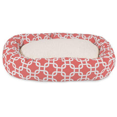 Links Cotton Sherpa Bagel Dog Bed Coral
