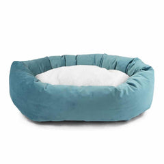 Velvet Sherpa Bagel Dog Bed