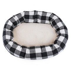 Anderson Check Sherpa Bagel Dog Bed