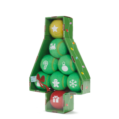 Deck The Balls Plush 8 Squeaky Tennis Balls Fetch Dog Toy