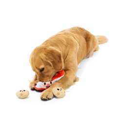 Santa's Jolly Cookie Jar Plush Multi-Part Dog Toy