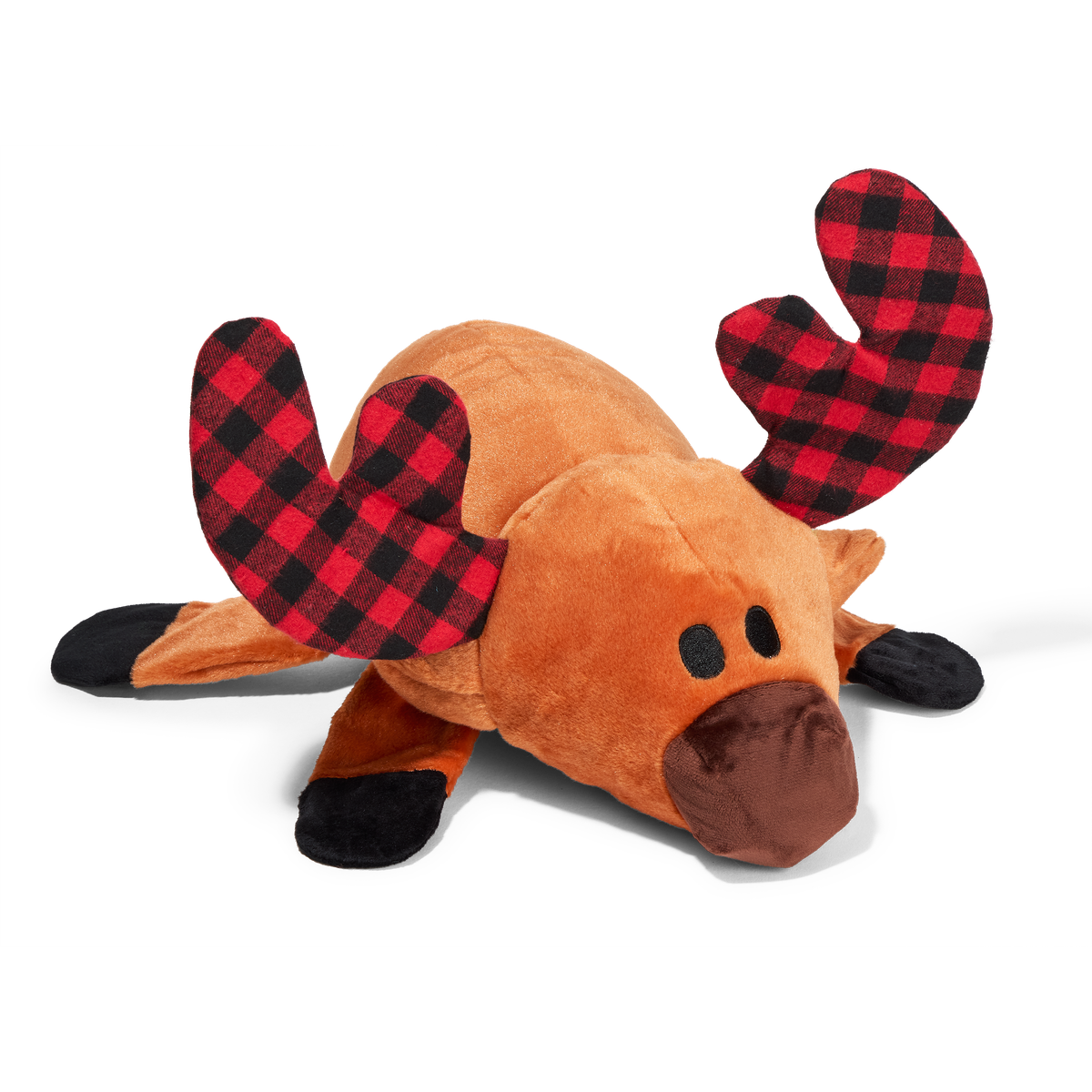 Buffalo Plaid Blitzen Plush Tug + Extra-Large Dog Toy