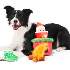 Mutts Be Santa Plush Extra-Large Enrichment + Multi-Part Dog Toy