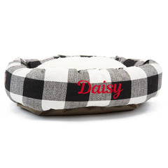 Anderson Check Sherpa Bagel Bed - Personalized