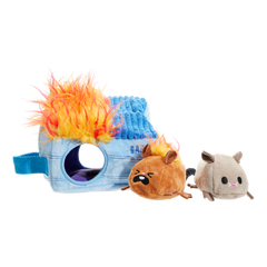 Hide n' Squeak Dumpster Fire Plush Multi-Part + Enrichment Dog Toy