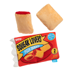 Squeak Lovers Pizza Snacks Plush Multi-Part + Enrichment Dog Toy