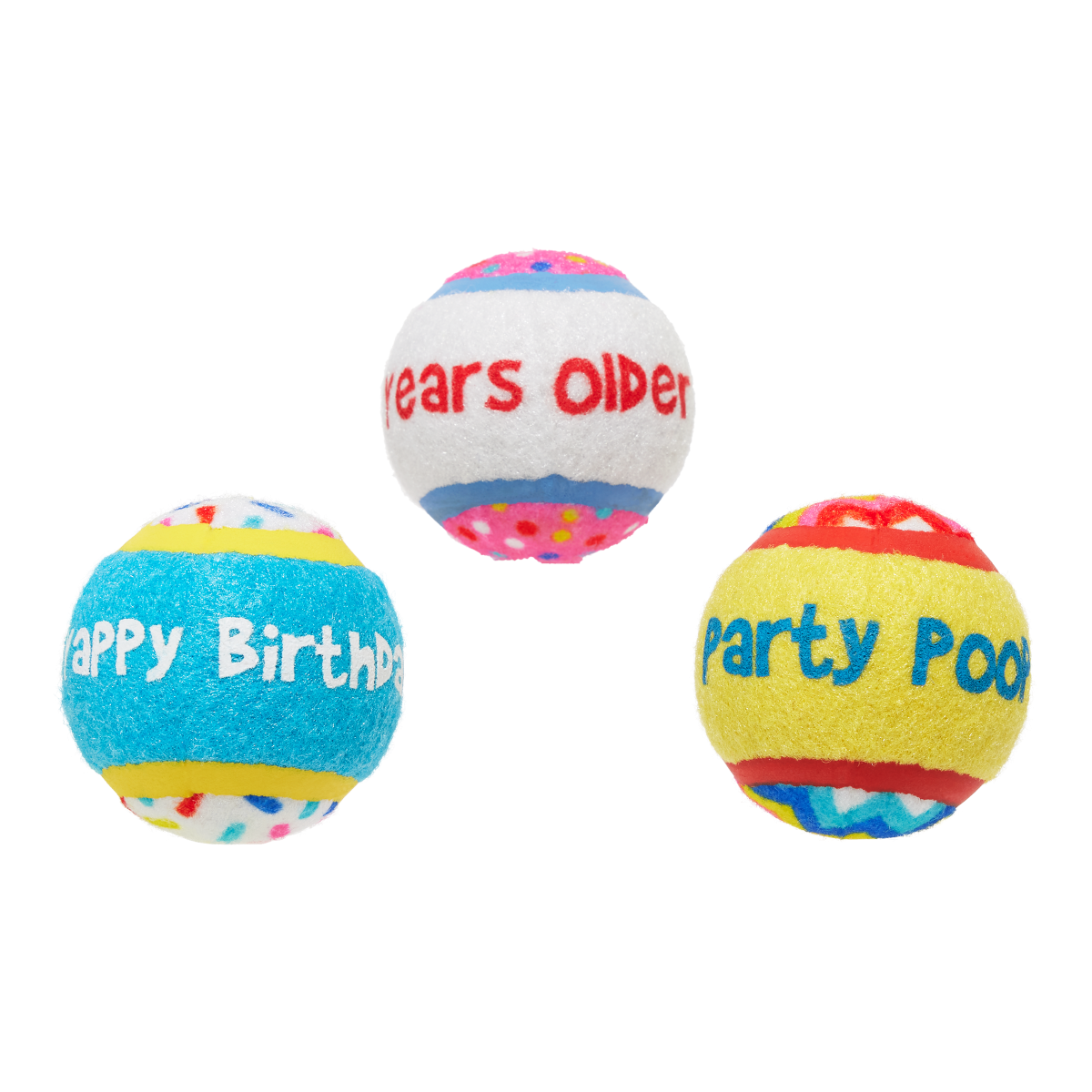 Party Fetchers 3 Squeaky Tennis Balls
