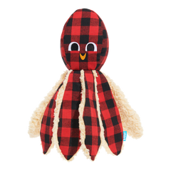 Plaid Ollie the Octopus Whip-n-Flip Plush Tug Dog Toy