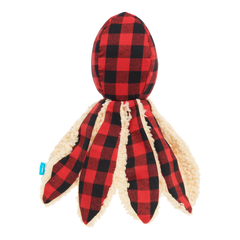 Plaid Ollie the Octopus Whip-n-Flip Plush Tug Dog Toy
