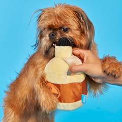 Sticky Paws Maple Syrup Plush 2-In-1 Rip And Reveal Dog Toy