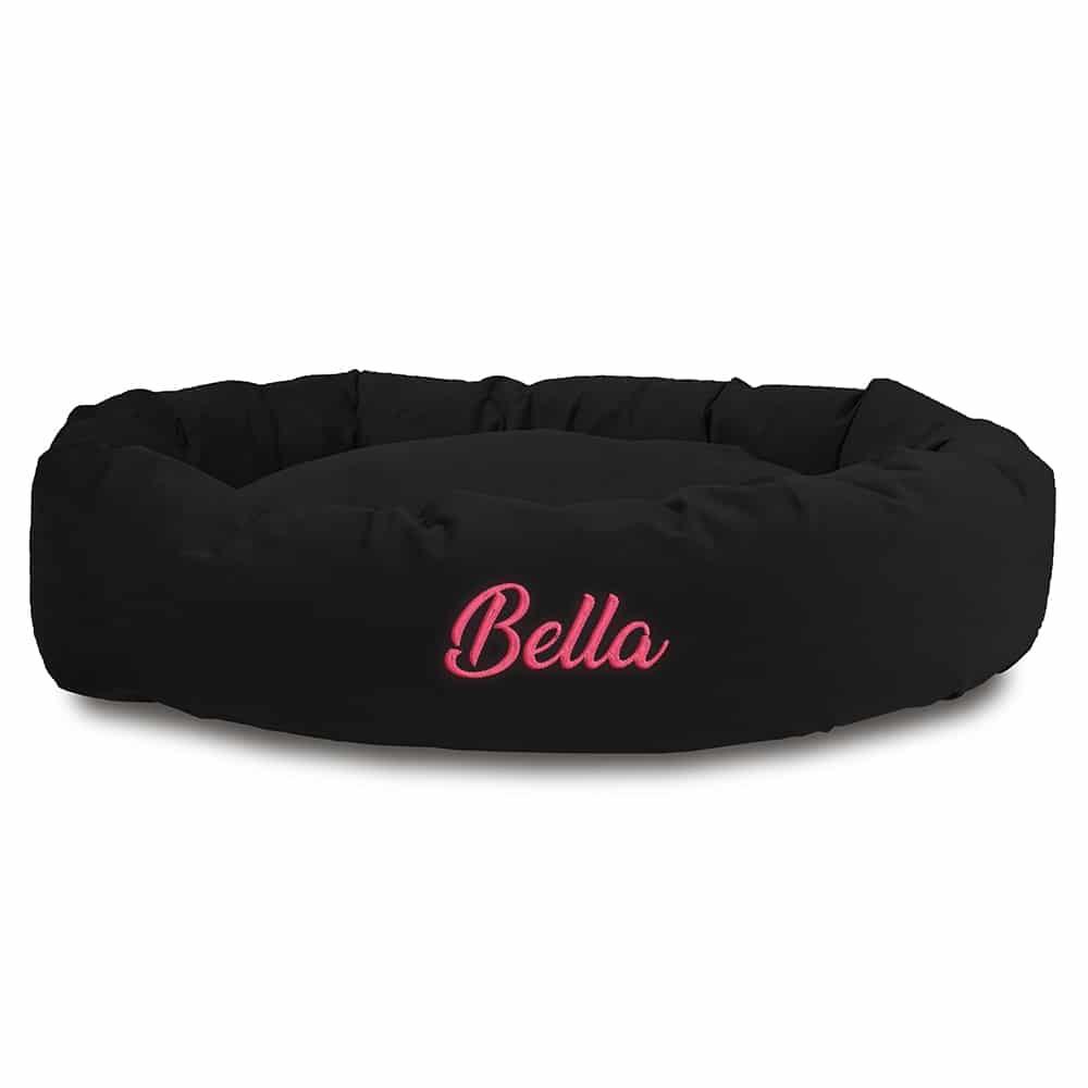 Suede Bagel Dog Bed - Personalized