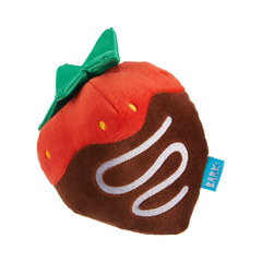 Chocolate Slobber Strawberry Plush Fetch Dog Toy