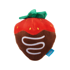 Chocolate Slobber Strawberry Plush Fetch Dog Toy