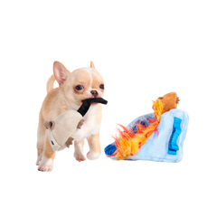 Hide n' Squeak Dumpster Fire Plush Multi-Part + Enrichment Dog Toy