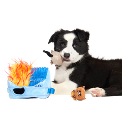 Hide n' Squeak Dumpster Fire Plush Multi-Part + Enrichment Dog Toy