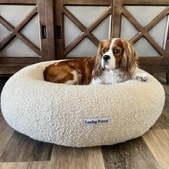 Bouclé Calming Dog Bed